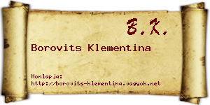 Borovits Klementina névjegykártya